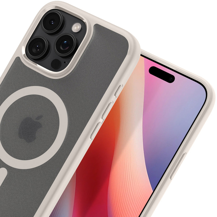 Handyhülle für iPhone 16 Pro, Spigen Ultra Hybrid Mag mit MagSafe, Durchscheinend-Beige