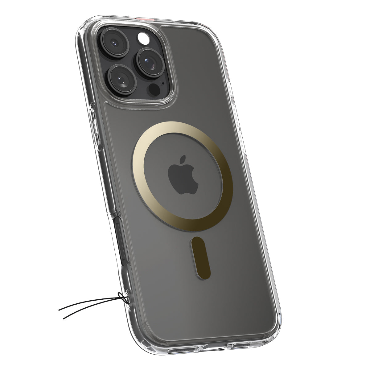 Handyhülle für iPhone 16 Pro, Spigen Ultra Hybrid Mag mit MagSafe, Transparent-Golden