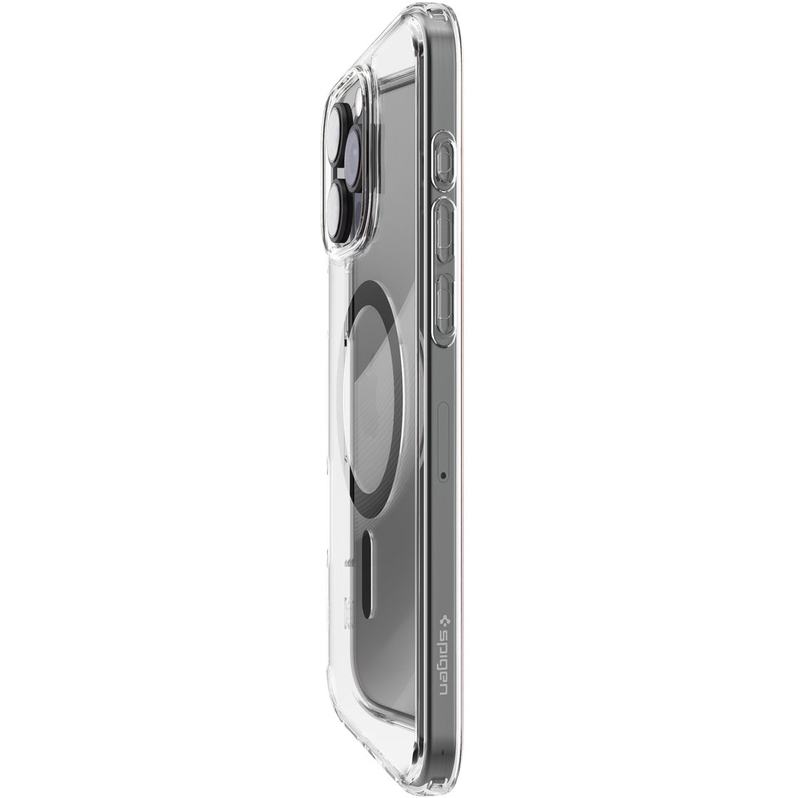 Handyhülle für iPhone 16 Pro, Spigen Ultra Hybrid Mag mit MagSafe, Transparent-Grau