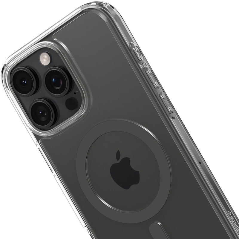 Handyhülle für iPhone 16 Pro, Spigen Ultra Hybrid Mag mit MagSafe, Transparent-Grau
