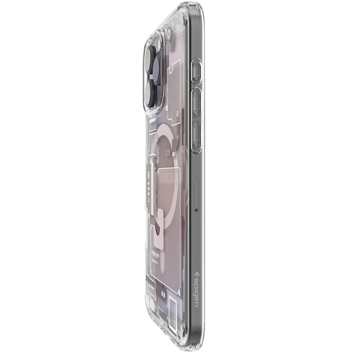 Handyhülle für iPhone 16 Pro, Spigen Ultra Hybrid Mag mit MagSafe, Beige-Transparent (Zero One)
