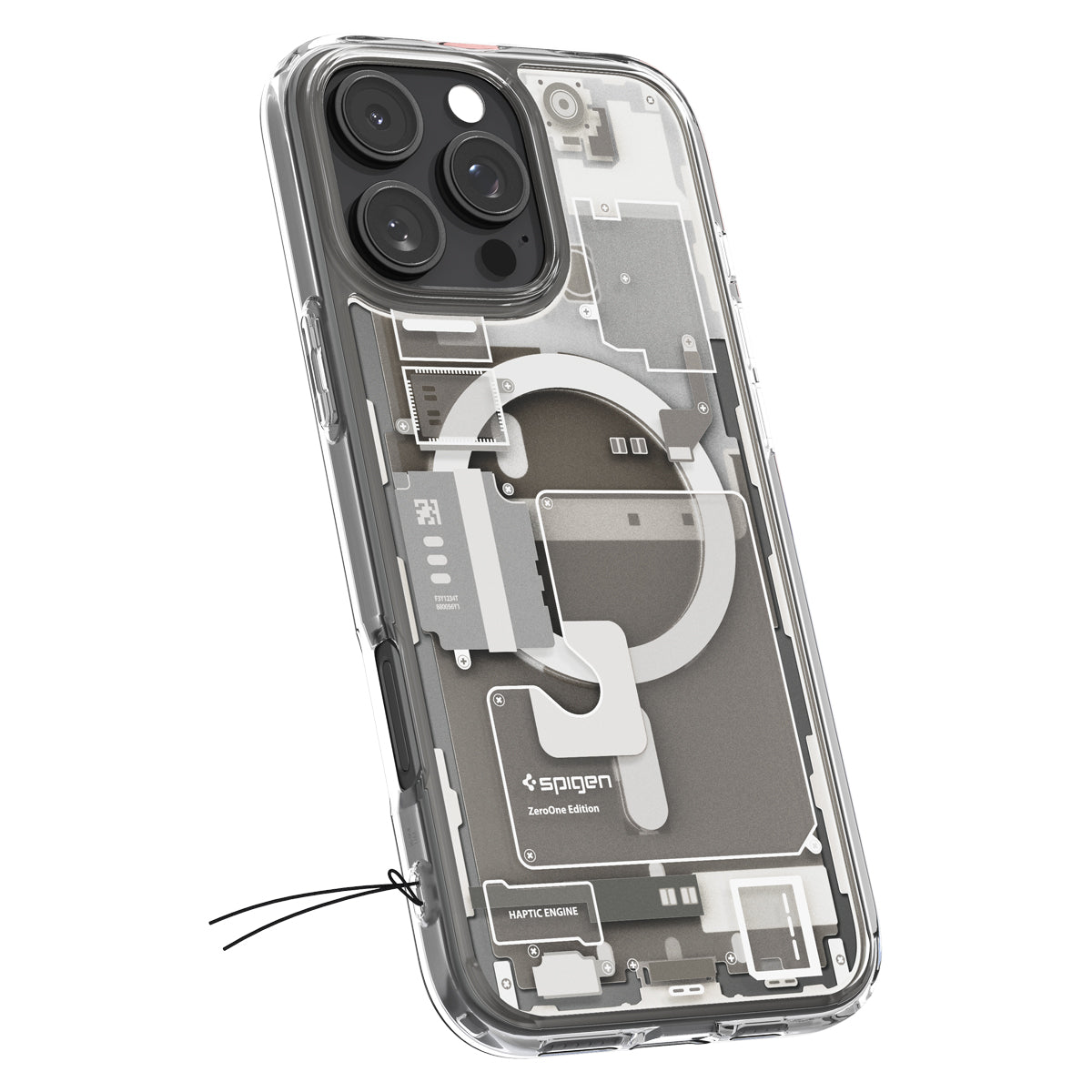 Handyhülle für iPhone 16 Pro, Spigen Ultra Hybrid Mag mit MagSafe, Beige-Transparent (Zero One)