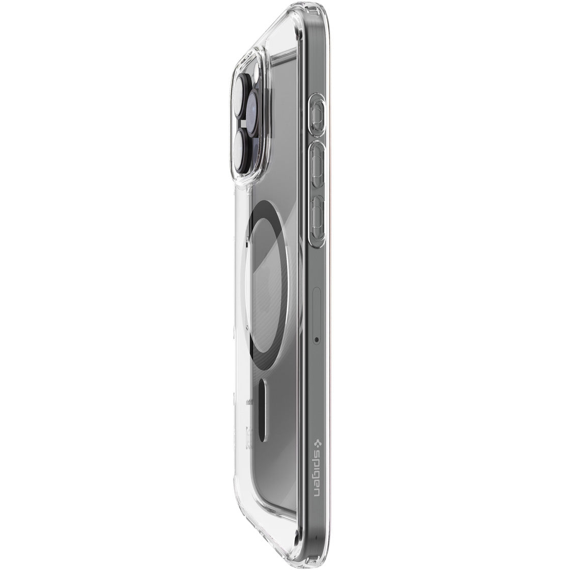 Handyhülle für iPhone 16 Pro Max, Spigen Ultra Hybrid Mag mit MagSafe, Transparent-Grau