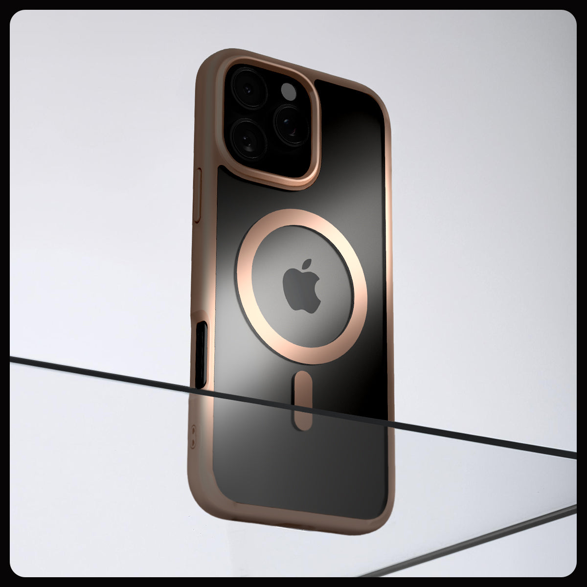 Handyhülle für iPhone 16 Pro Max, Spigen Ultra Hybrid Mag mit MagSafe, Transparent-Rosa