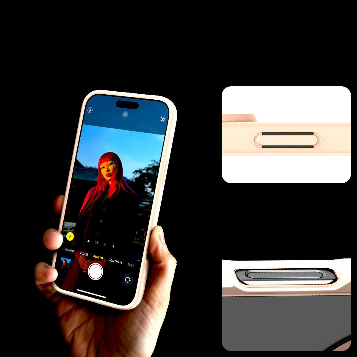 Handyhülle für iPhone 16 Pro Max, Spigen Ultra Hybrid Mag mit MagSafe, Transparent-Rosa