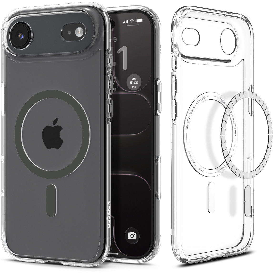 Handyhülle für iPhone Air, Spigen Ultra Hybrid Mag mit MagSafe, Transparent-Grau