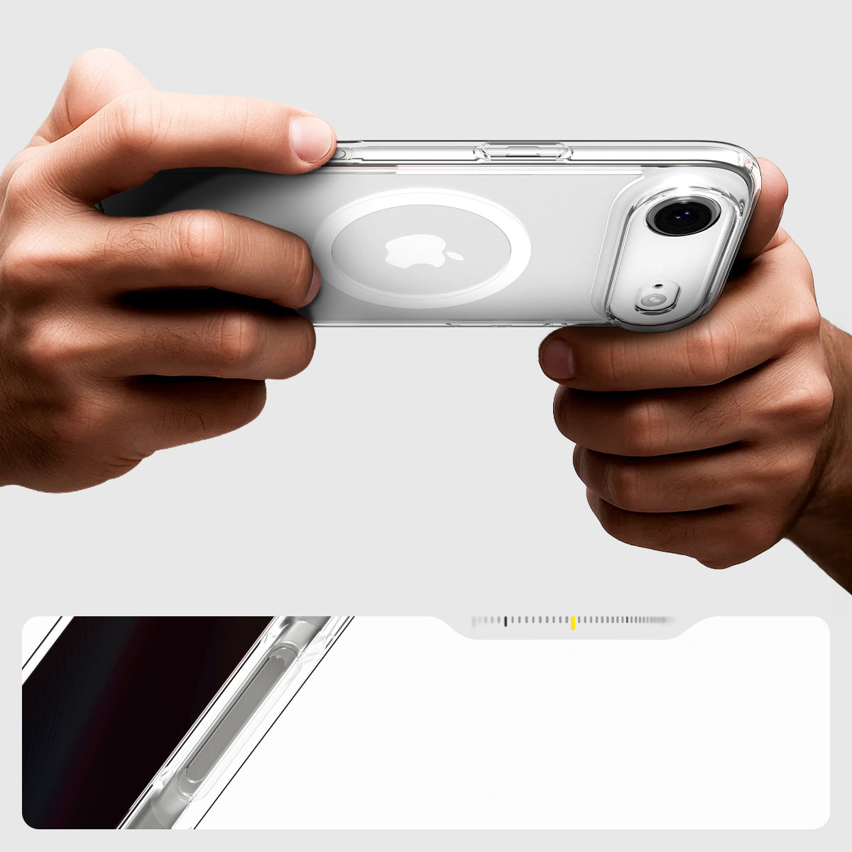 Handyhülle für iPhone Air, Spigen Ultra Hybrid Mag mit MagSafe, Transparent-Weiß
