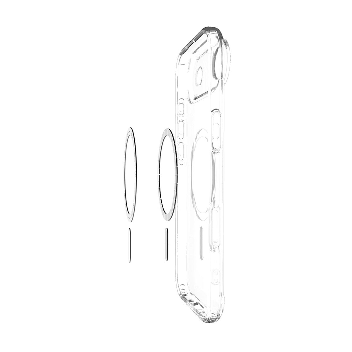 Handyhülle für iPhone Air, Spigen Ultra Hybrid Mag mit MagSafe, Transparent-Weiß