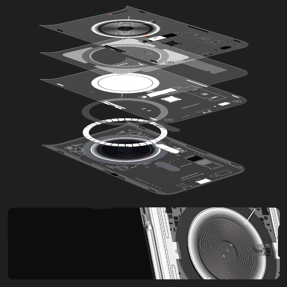 Handyhülle für iPhone Air, Spigen Ultra Hybrid Mag mit MagSafe, Transparent-Gemustert (Neo One)