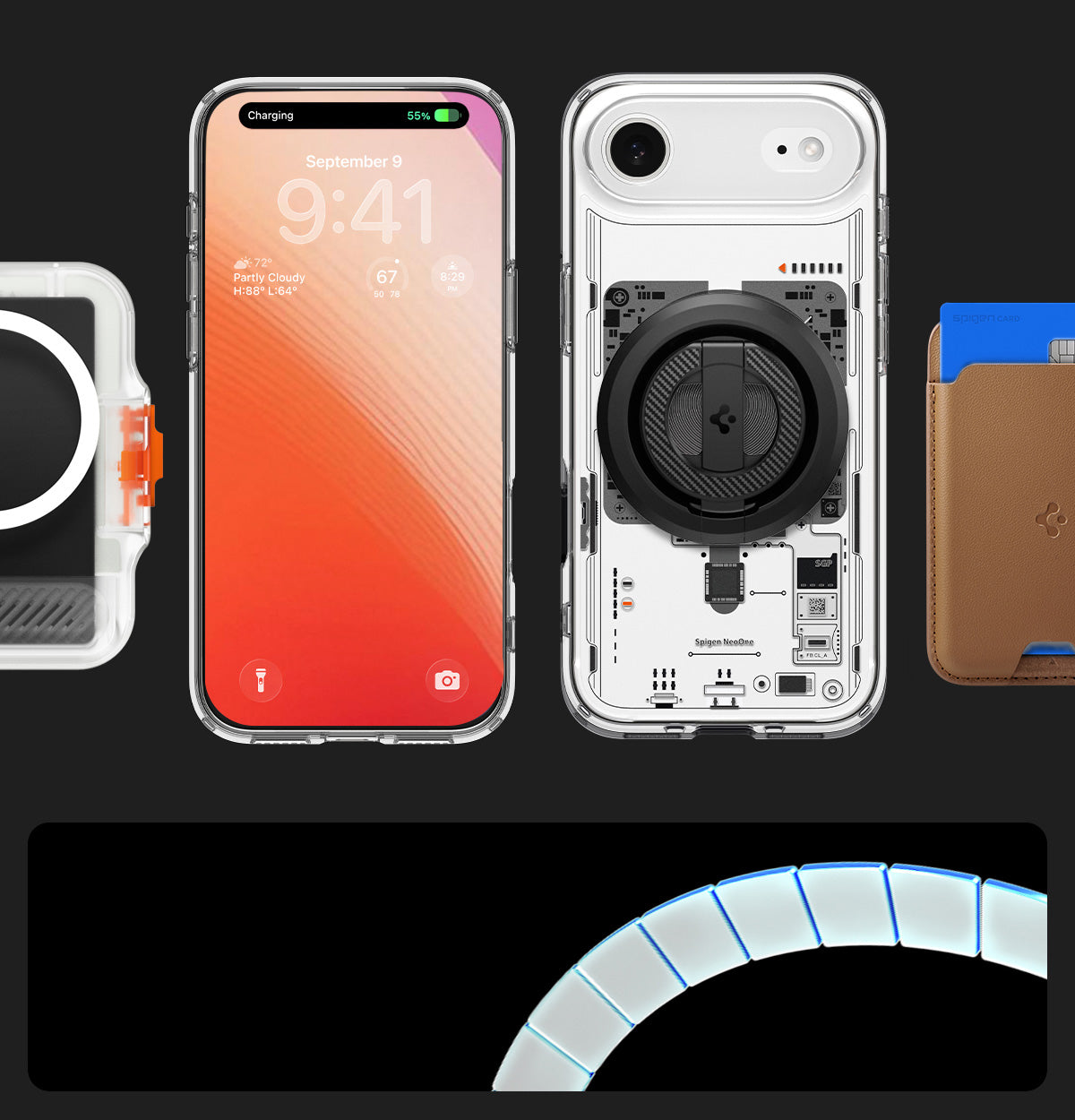 Handyhülle für iPhone Air, Spigen Ultra Hybrid Mag mit MagSafe, Transparent-Gemustert (Neo One)