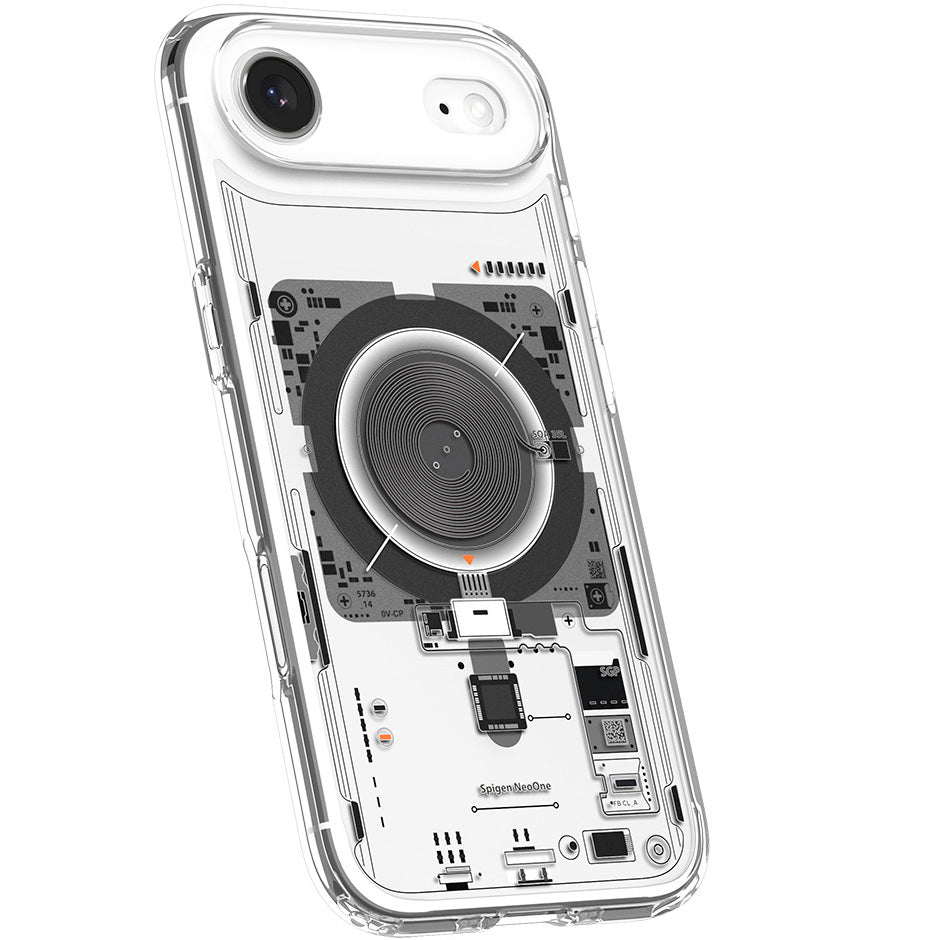 Handyhülle für iPhone Air, Spigen Ultra Hybrid Mag mit MagSafe, Transparent-Gemustert (Neo One)