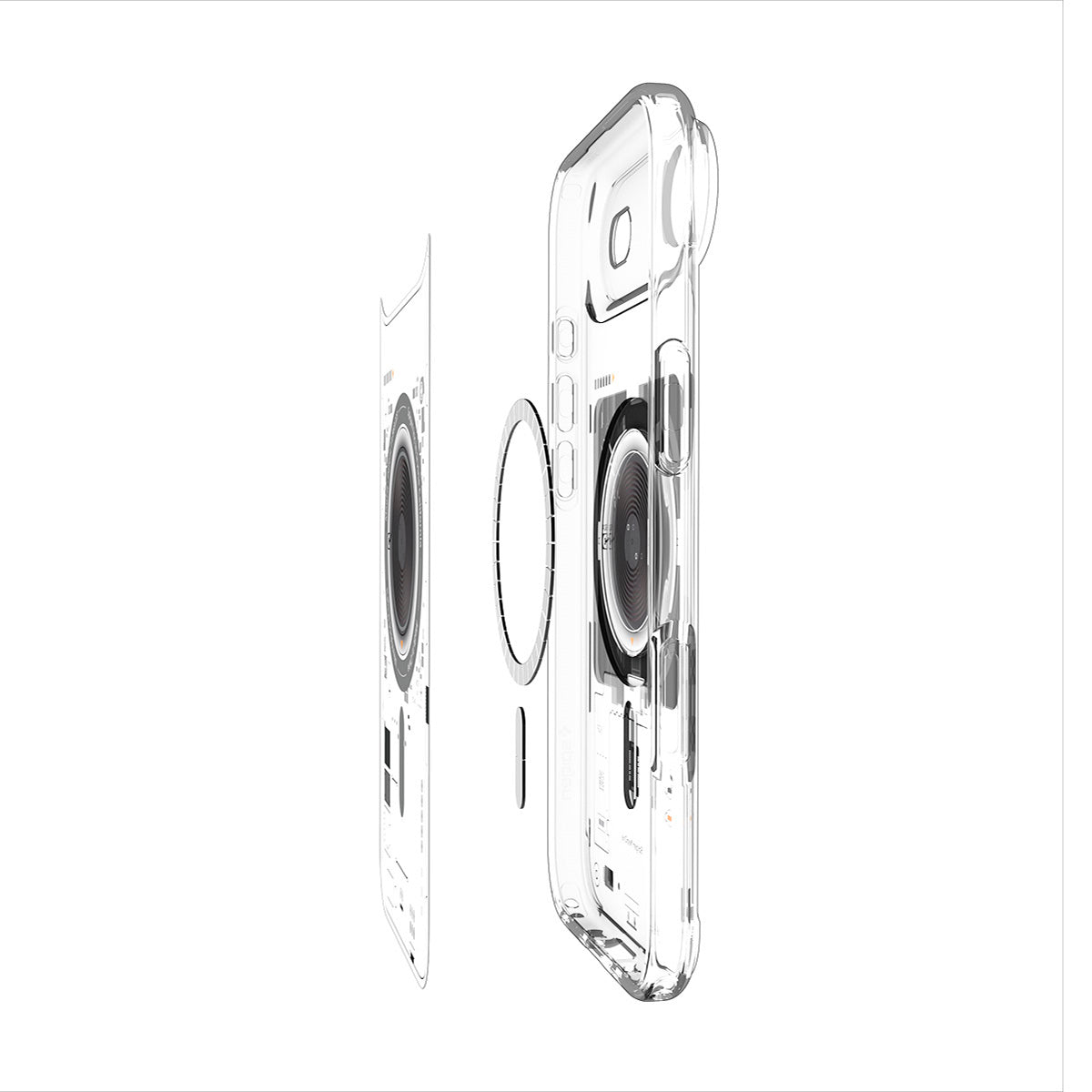 Handyhülle für iPhone Air, Spigen Ultra Hybrid Mag mit MagSafe, Transparent-Gemustert (Neo One)