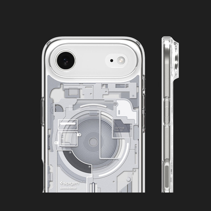 Handyhülle für iPhone Air, Spigen Ultra Hybrid Mag mit MagSafe, Weiß-Grau (Zero One)