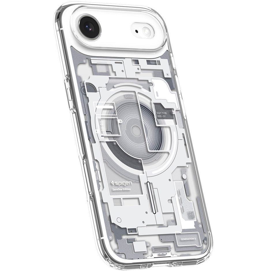 Handyhülle für iPhone Air, Spigen Ultra Hybrid Mag mit MagSafe, Weiß-Grau (Zero One)