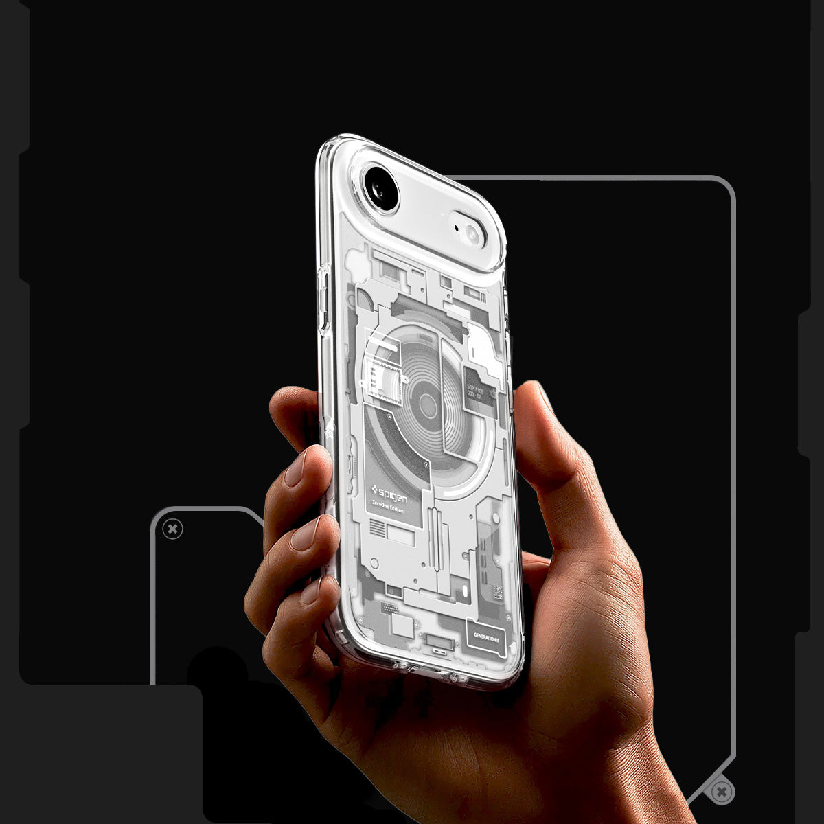 Handyhülle für iPhone Air, Spigen Ultra Hybrid Mag mit MagSafe, Weiß-Grau (Zero One)