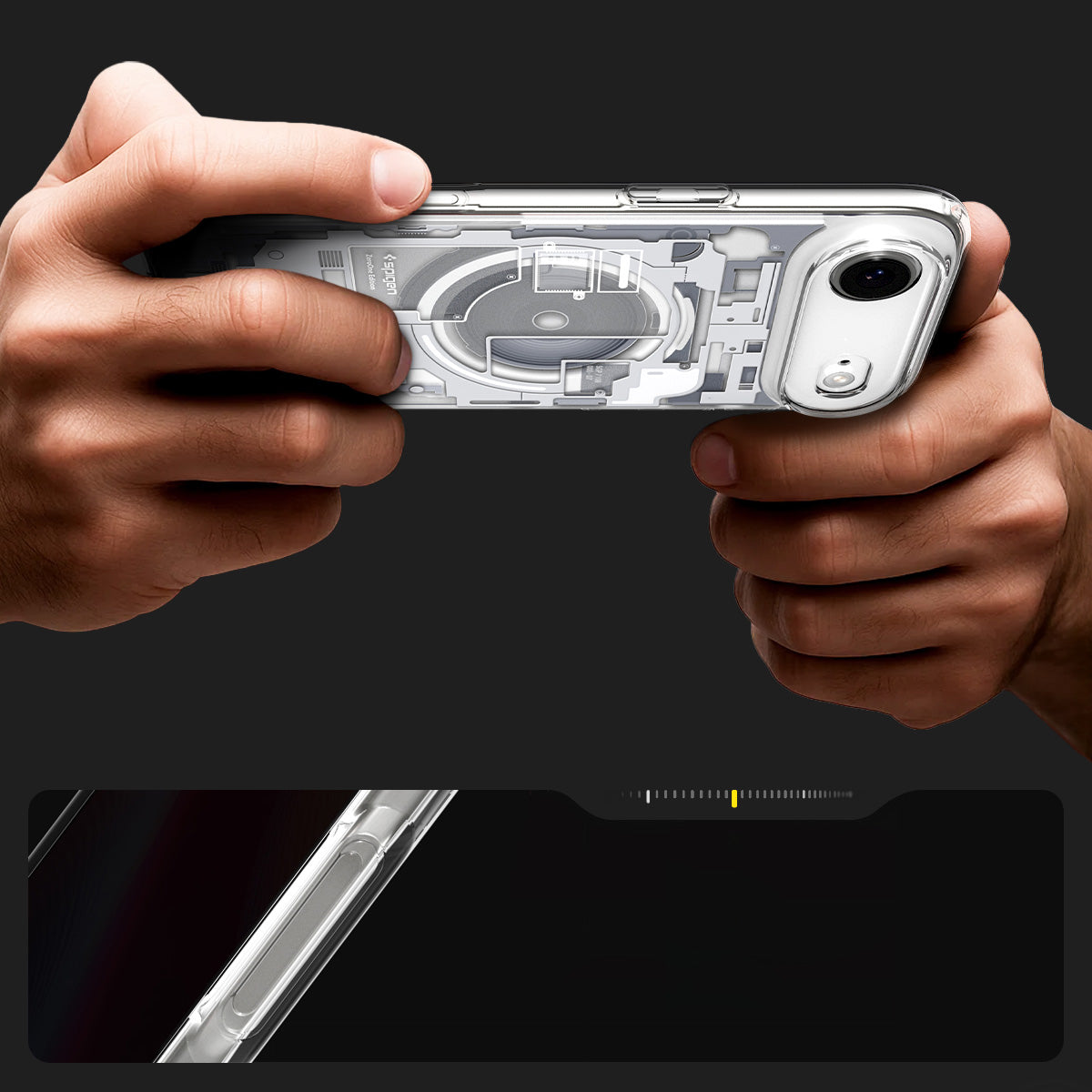 Handyhülle für iPhone Air, Spigen Ultra Hybrid Mag mit MagSafe, Weiß-Grau (Zero One)