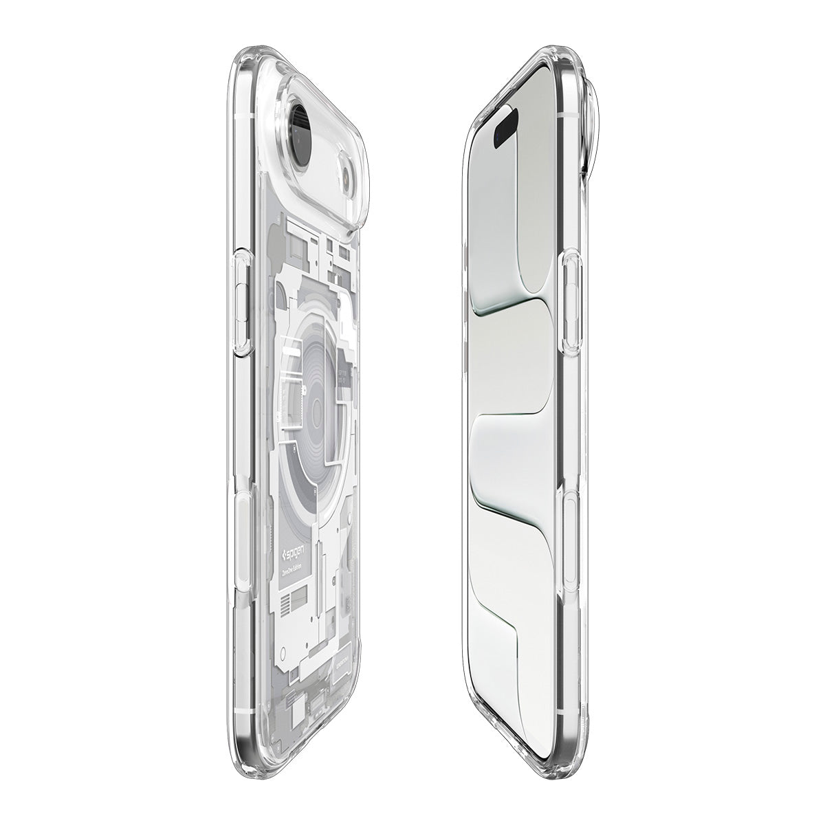 Handyhülle für iPhone Air, Spigen Ultra Hybrid Mag mit MagSafe, Weiß-Grau (Zero One)