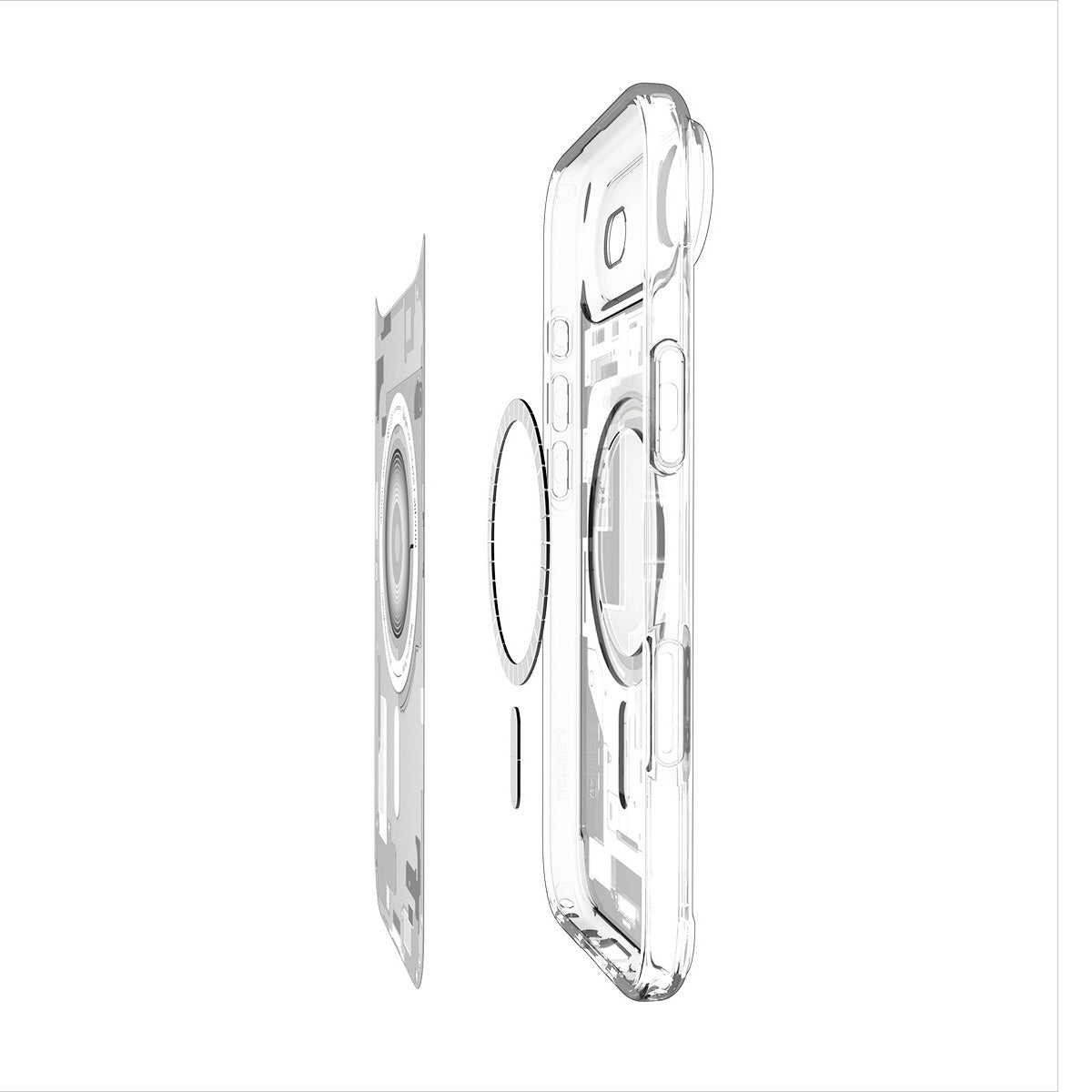 Handyhülle für iPhone Air, Spigen Ultra Hybrid Mag mit MagSafe, Weiß-Grau (Zero One)