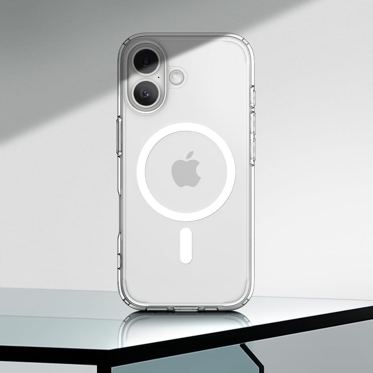 Handyhülle für iPhone 17, Spigen Ultra Hybrid Mag mit MagSafe, Transparent-Weiß