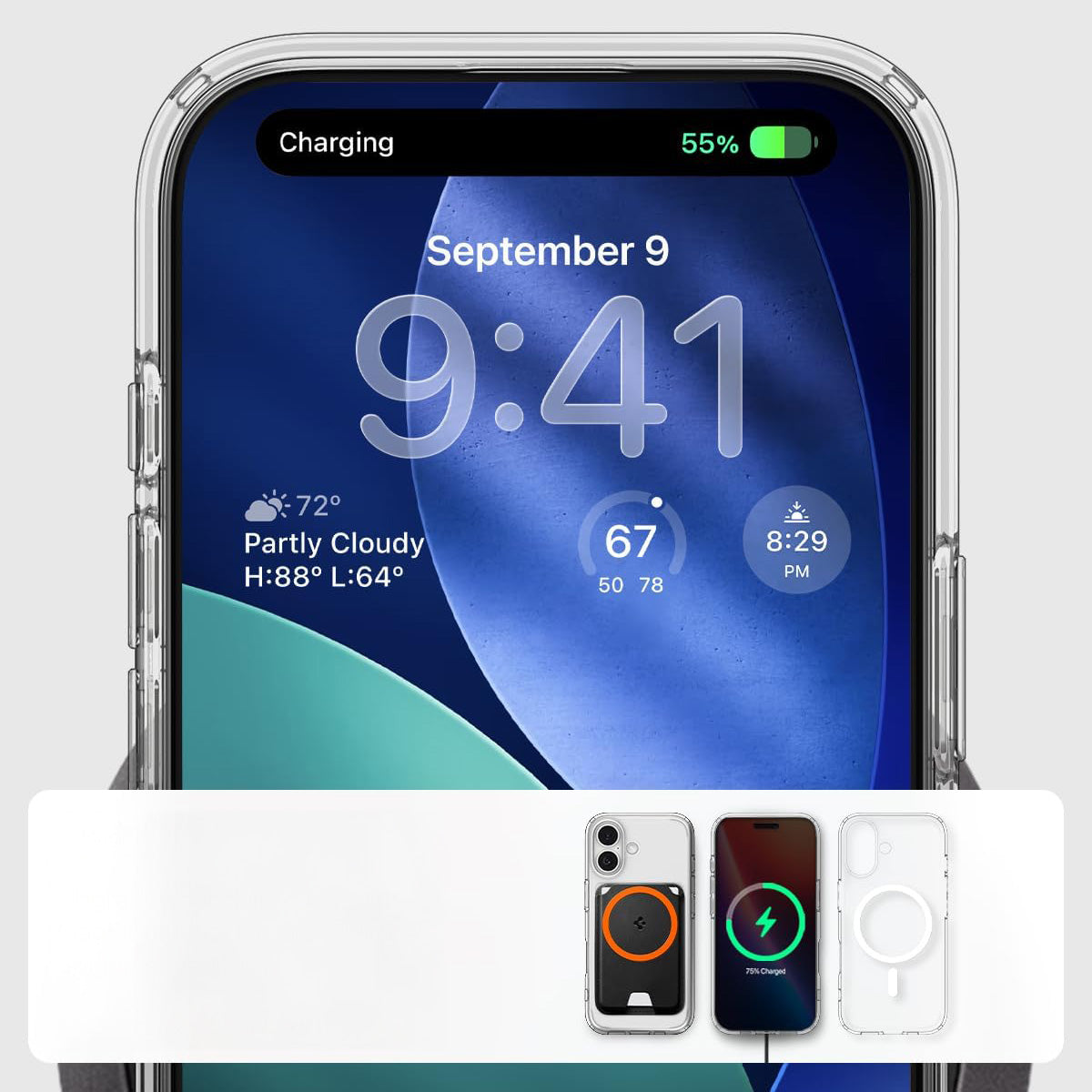 Handyhülle für iPhone 17, Spigen Ultra Hybrid Mag mit MagSafe, Transparent-Weiß