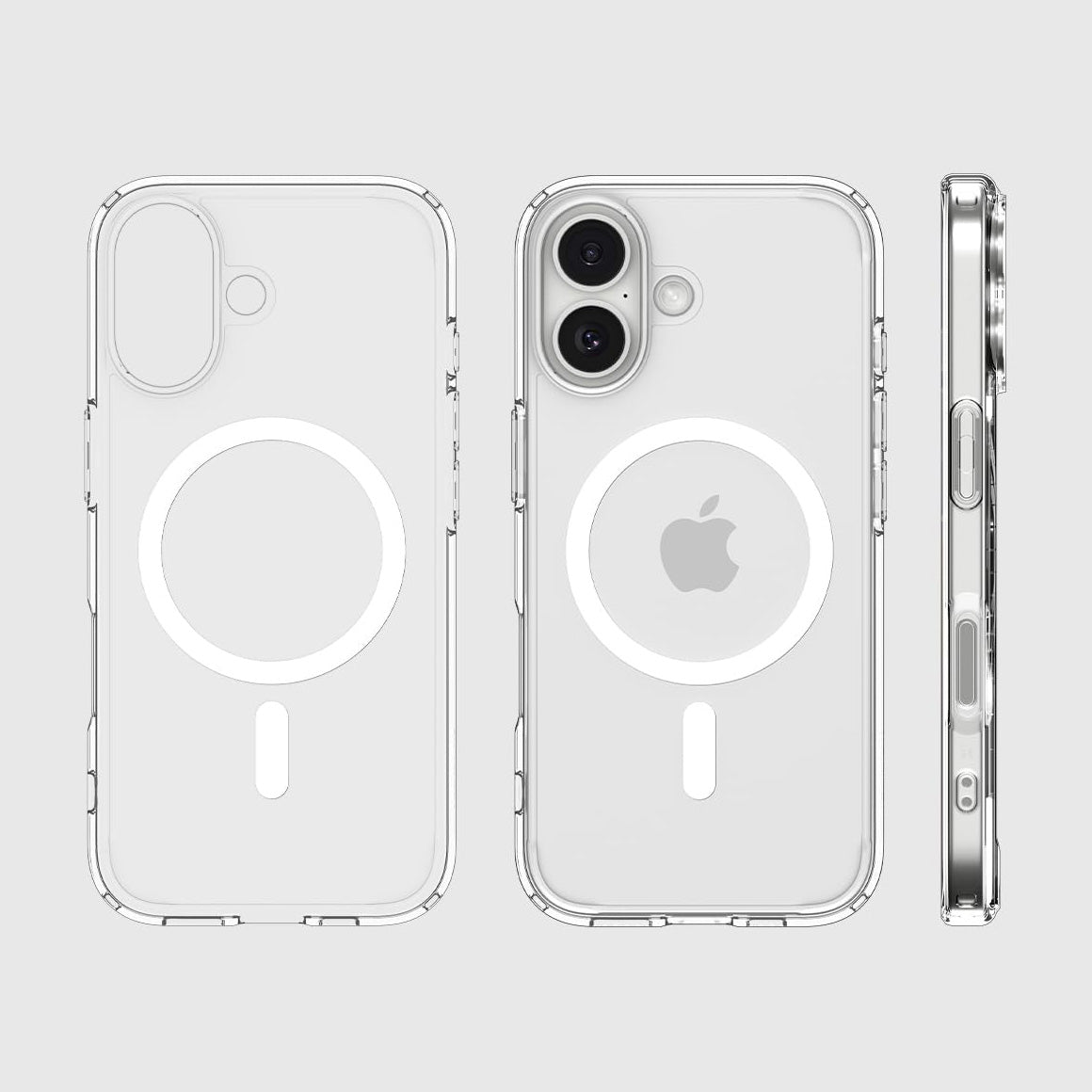 Handyhülle für iPhone 17, Spigen Ultra Hybrid Mag mit MagSafe, Transparent-Weiß