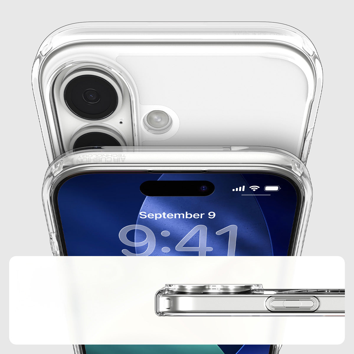 Handyhülle für iPhone 17, Spigen Ultra Hybrid Mag mit MagSafe, Transparent-Grau