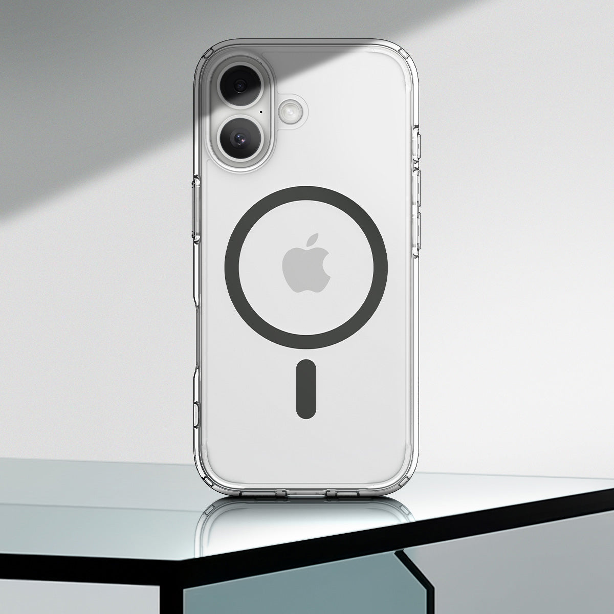 Handyhülle für iPhone 17, Spigen Ultra Hybrid Mag mit MagSafe, Transparent-Grau