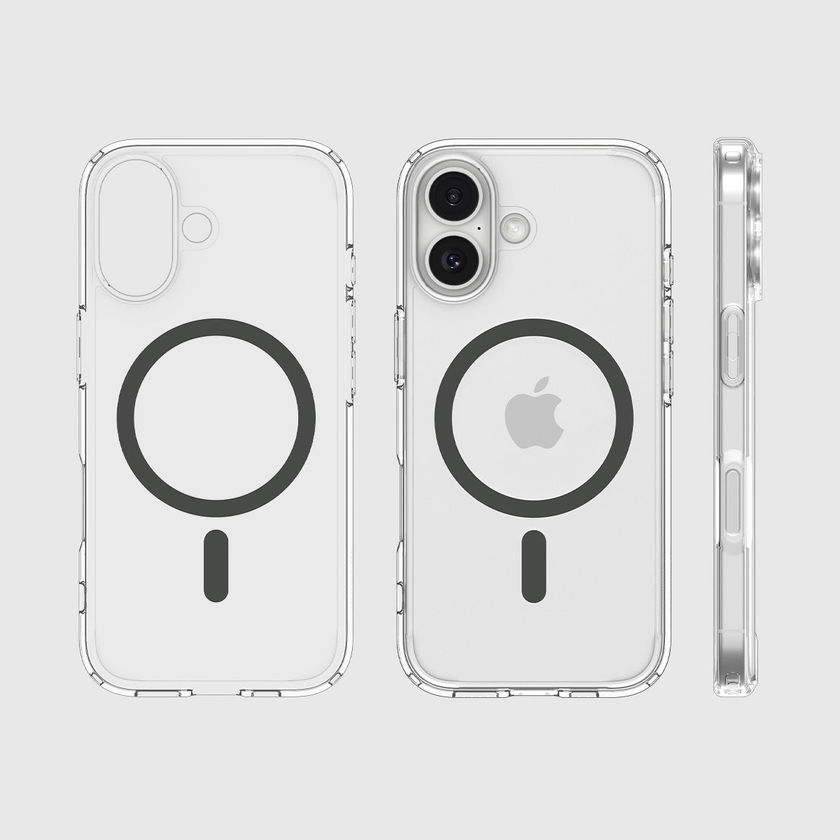 Handyhülle für iPhone 17, Spigen Ultra Hybrid Mag mit MagSafe, Transparent-Grau