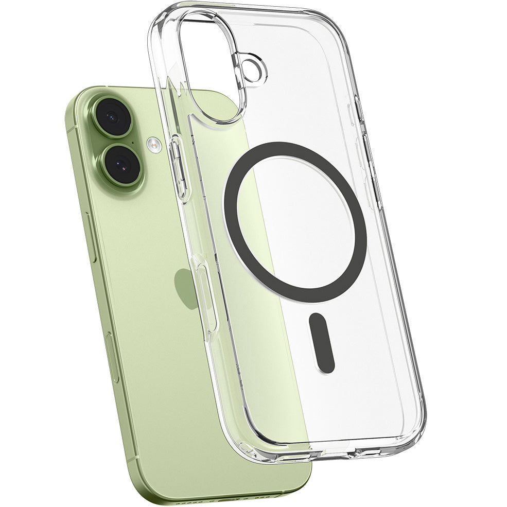Handyhülle für iPhone 17, Spigen Ultra Hybrid Mag mit MagSafe, Transparent-Grau