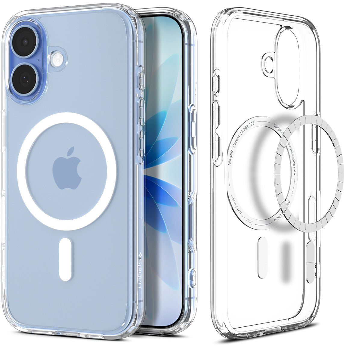 Handyhülle für iPhone 17, Spigen Ultra Hybrid Mag mit MagSafe, Transparent-Weiß