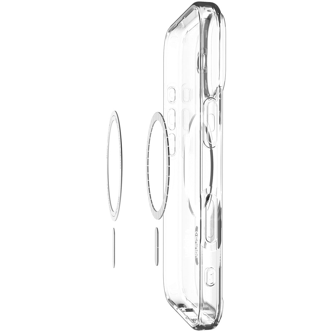 Handyhülle für iPhone 17, Spigen Ultra Hybrid Mag mit MagSafe, Transparent-Weiß