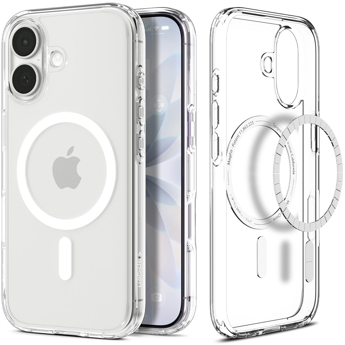 Handyhülle für iPhone 17, Spigen Ultra Hybrid Mag mit MagSafe, Transparent-Weiß