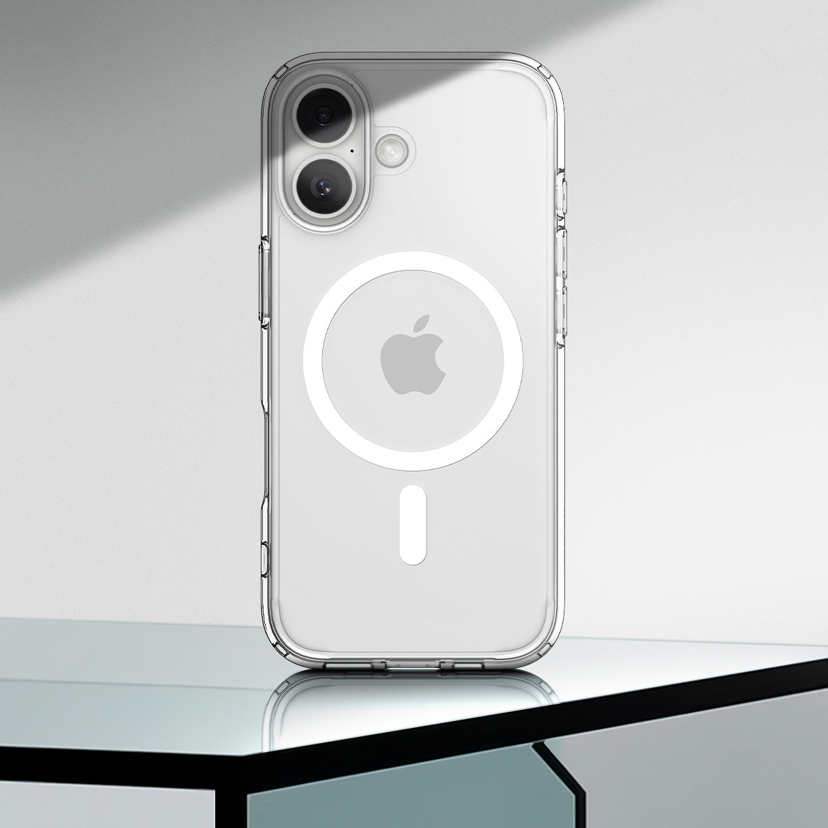Handyhülle für iPhone 17, Spigen Ultra Hybrid Mag mit MagSafe, Transparent-Weiß