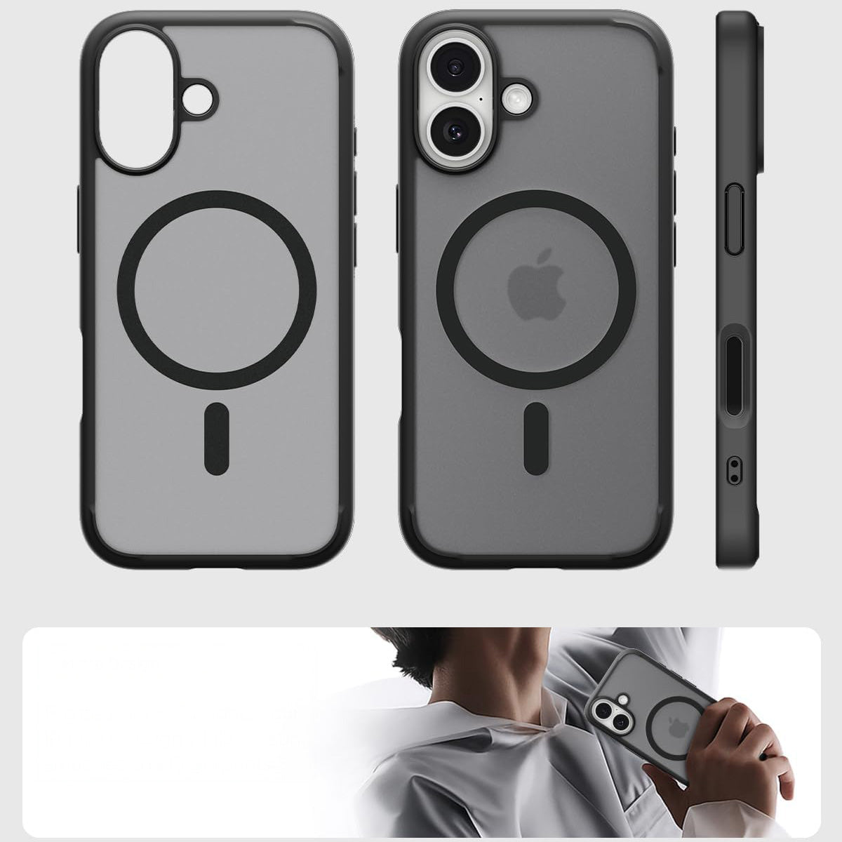 Handyhülle für iPhone 17, Spigen Ultra Hybrid Mag mit MagSafe, Durchscheinend-Schwarz