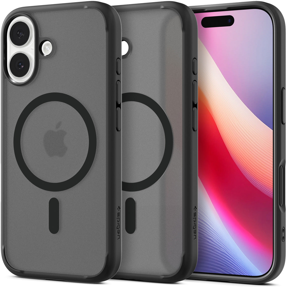 Handyhülle für iPhone 17, Spigen Ultra Hybrid Mag mit MagSafe, Durchscheinend-Schwarz