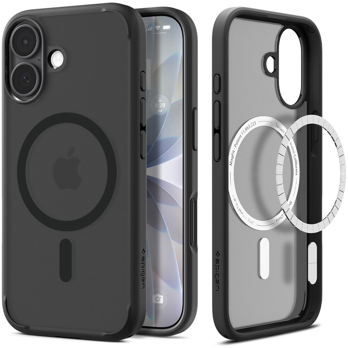 Handyhülle für iPhone 17, Spigen Ultra Hybrid Mag mit MagSafe, Durchscheinend-Schwarz