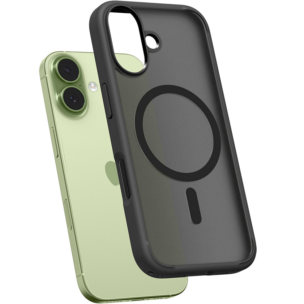 Handyhülle für iPhone 17, Spigen Ultra Hybrid Mag mit MagSafe, Durchscheinend-Schwarz