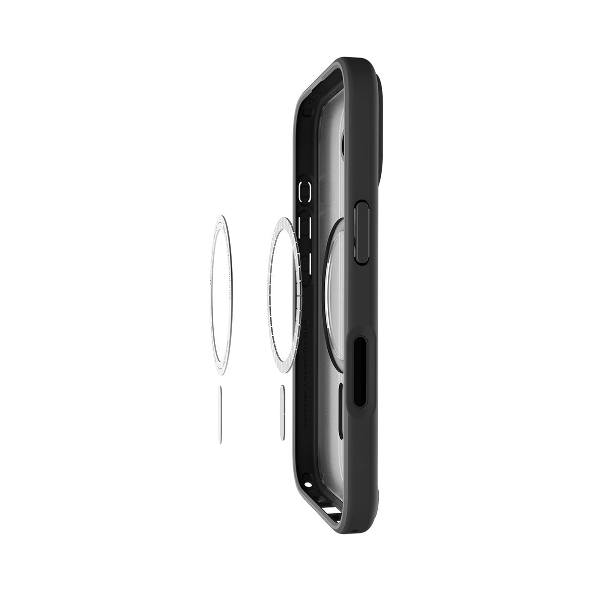 Handyhülle für iPhone 17, Spigen Ultra Hybrid Mag mit MagSafe, Durchscheinend-Schwarz