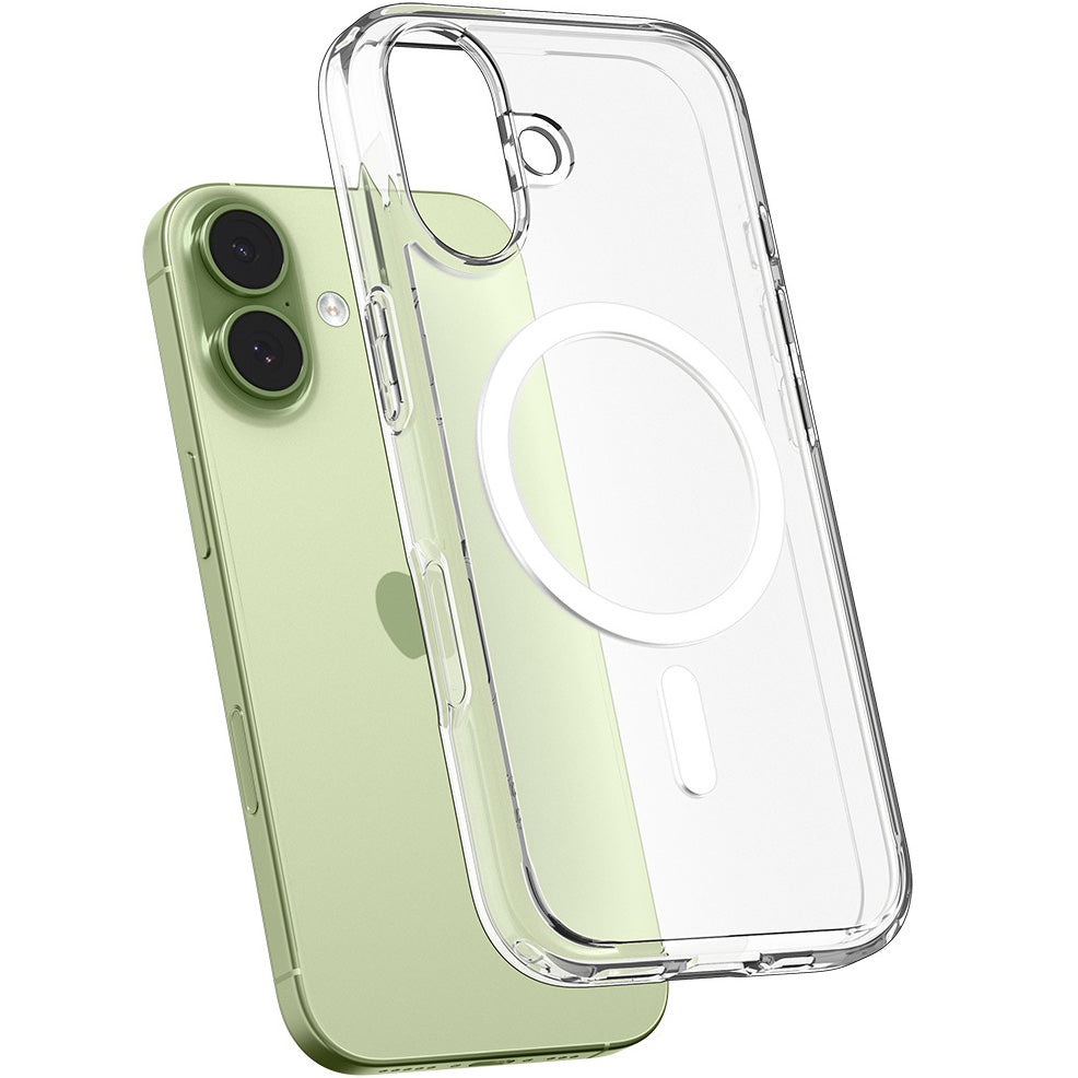 Handyhülle für iPhone 17, Spigen Ultra Hybrid Mag mit MagSafe, Durchscheinend-Weiß