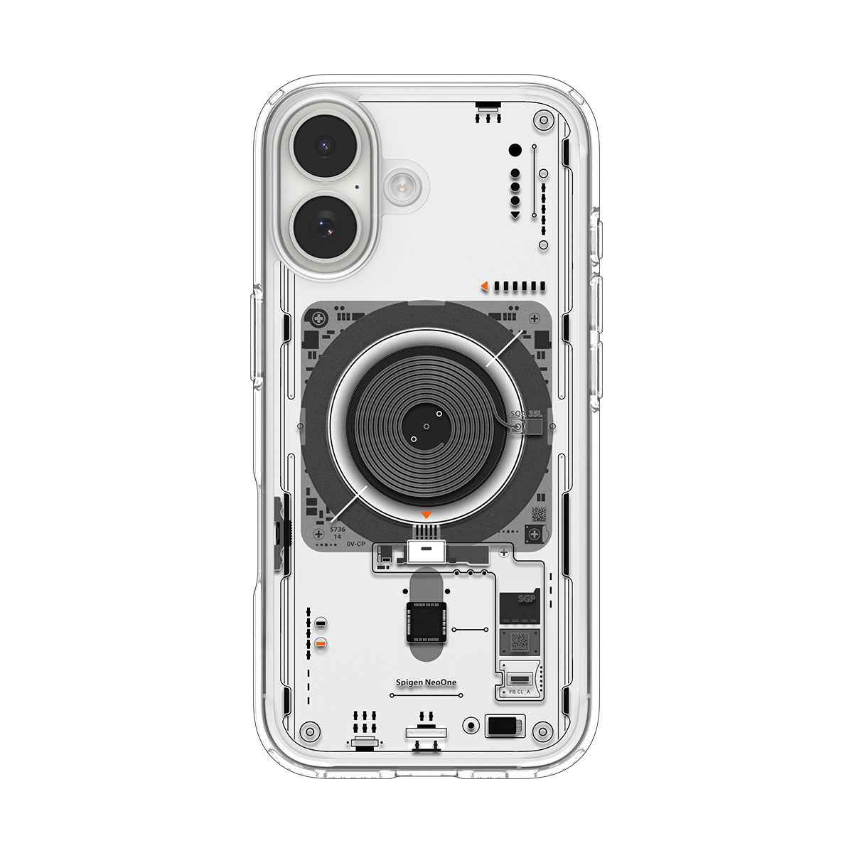 Handyhülle für iPhone 17, Spigen Ultra Hybrid Mag mit MagSafe, Transparent-Gemustert (Neo One)