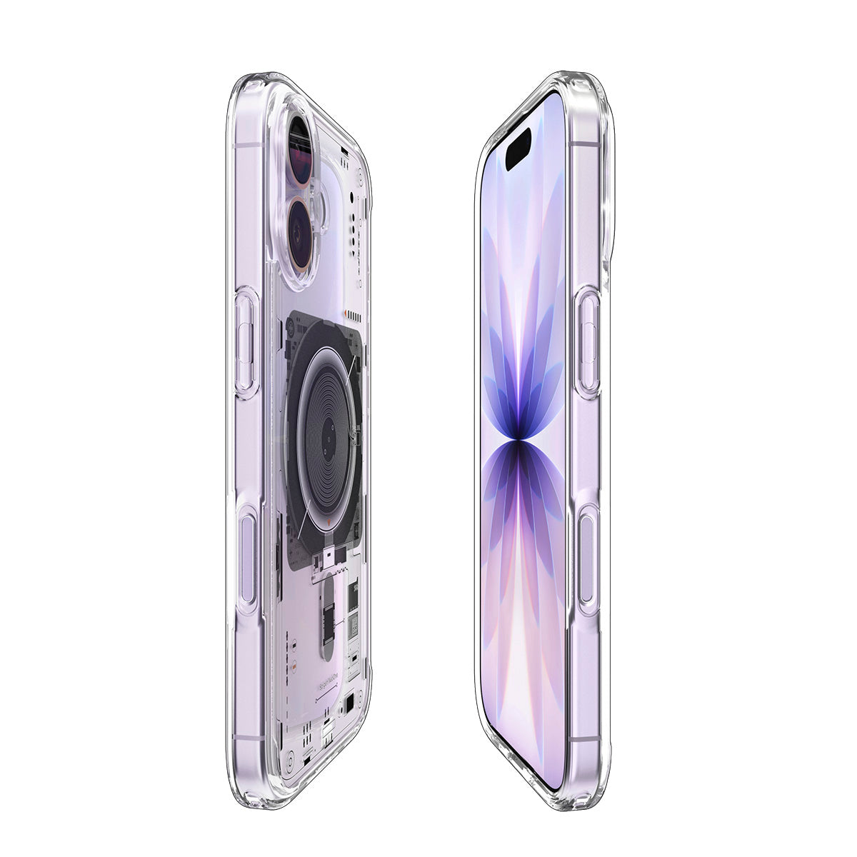 Handyhülle für iPhone 17, Spigen Ultra Hybrid Mag mit MagSafe, Transparent-Gemustert (Neo One)