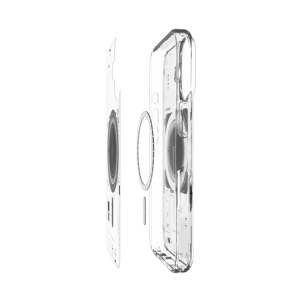 Handyhülle für iPhone 17, Spigen Ultra Hybrid Mag mit MagSafe, Transparent-Gemustert (Neo One)