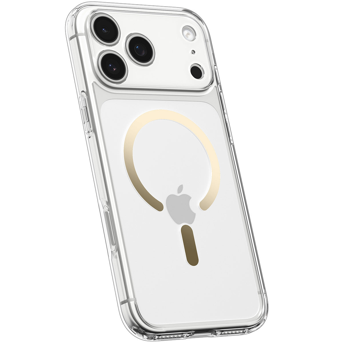 Handyhülle für iPhone 17 Pro, Spigen Ultra Hybrid Mag mit MagSafe, Transparent-Golden