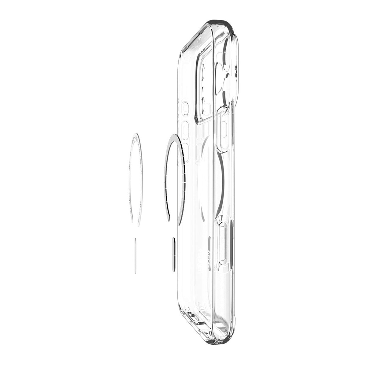 Handyhülle für iPhone 17 Pro, Spigen Ultra Hybrid Mag mit MagSafe, Transparent-Golden