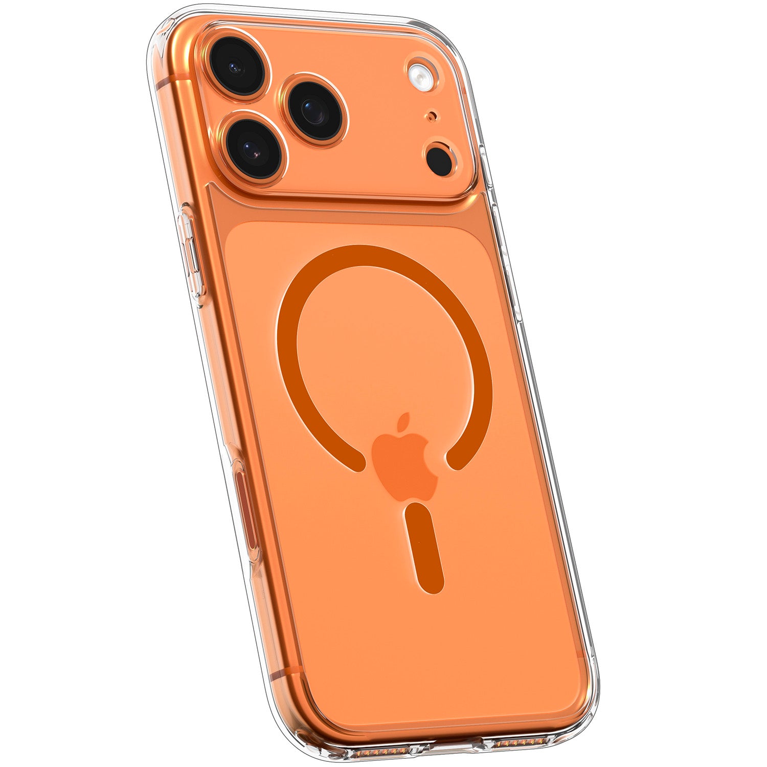 Handyhülle für iPhone 17 Pro, Spigen Ultra Hybrid Mag mit MagSafe, Transparent-Orange