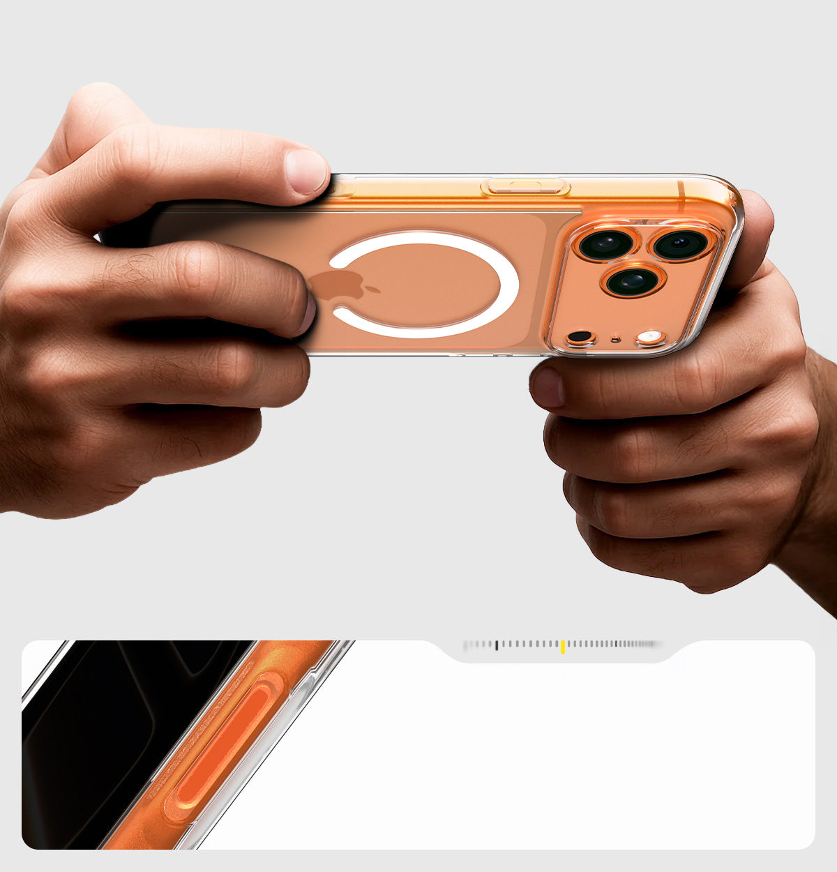 Handyhülle für iPhone 17 Pro, Spigen Ultra Hybrid Mag mit MagSafe, Transparent-Weiß