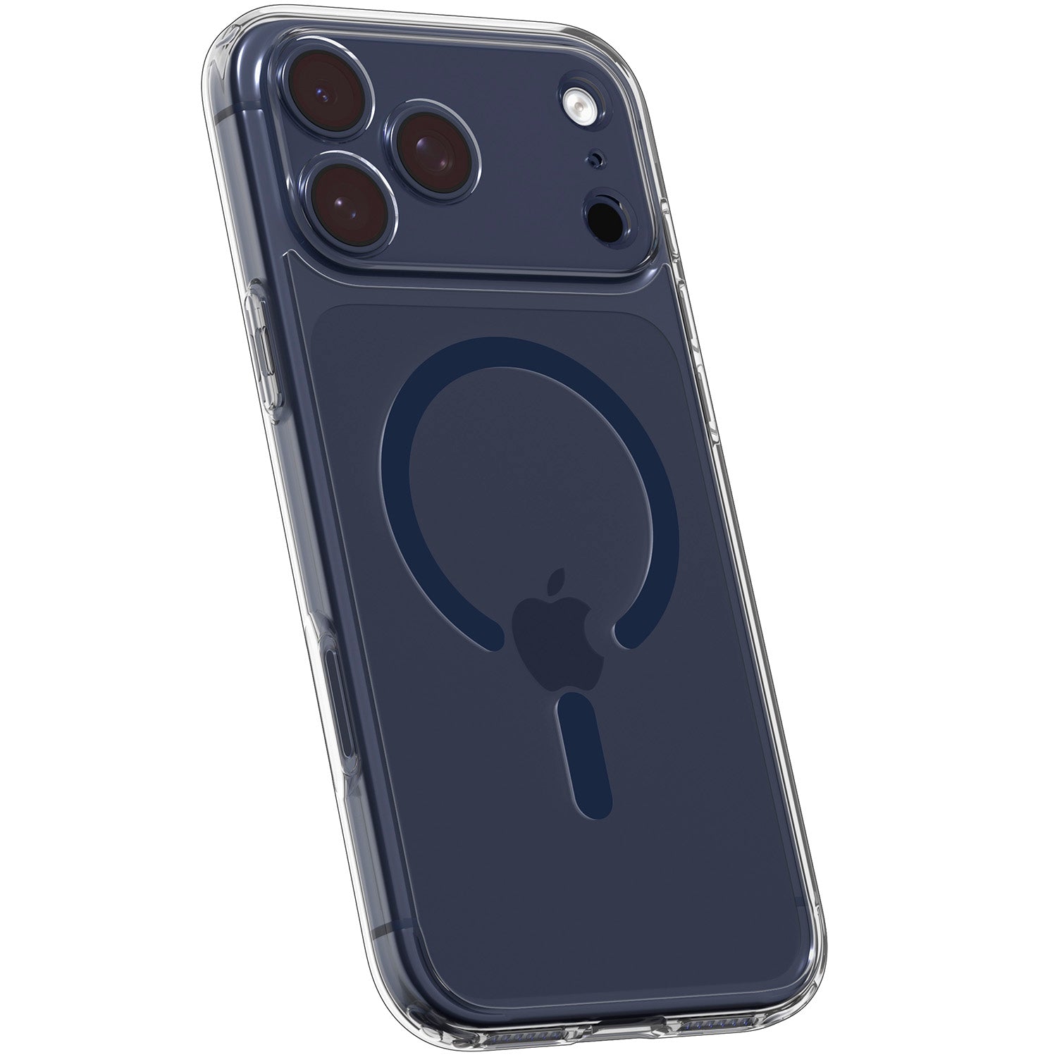 Handyhülle für iPhone 17 Pro, Spigen Ultra Hybrid Mag mit MagSafe, Transparent-Dunkelblau