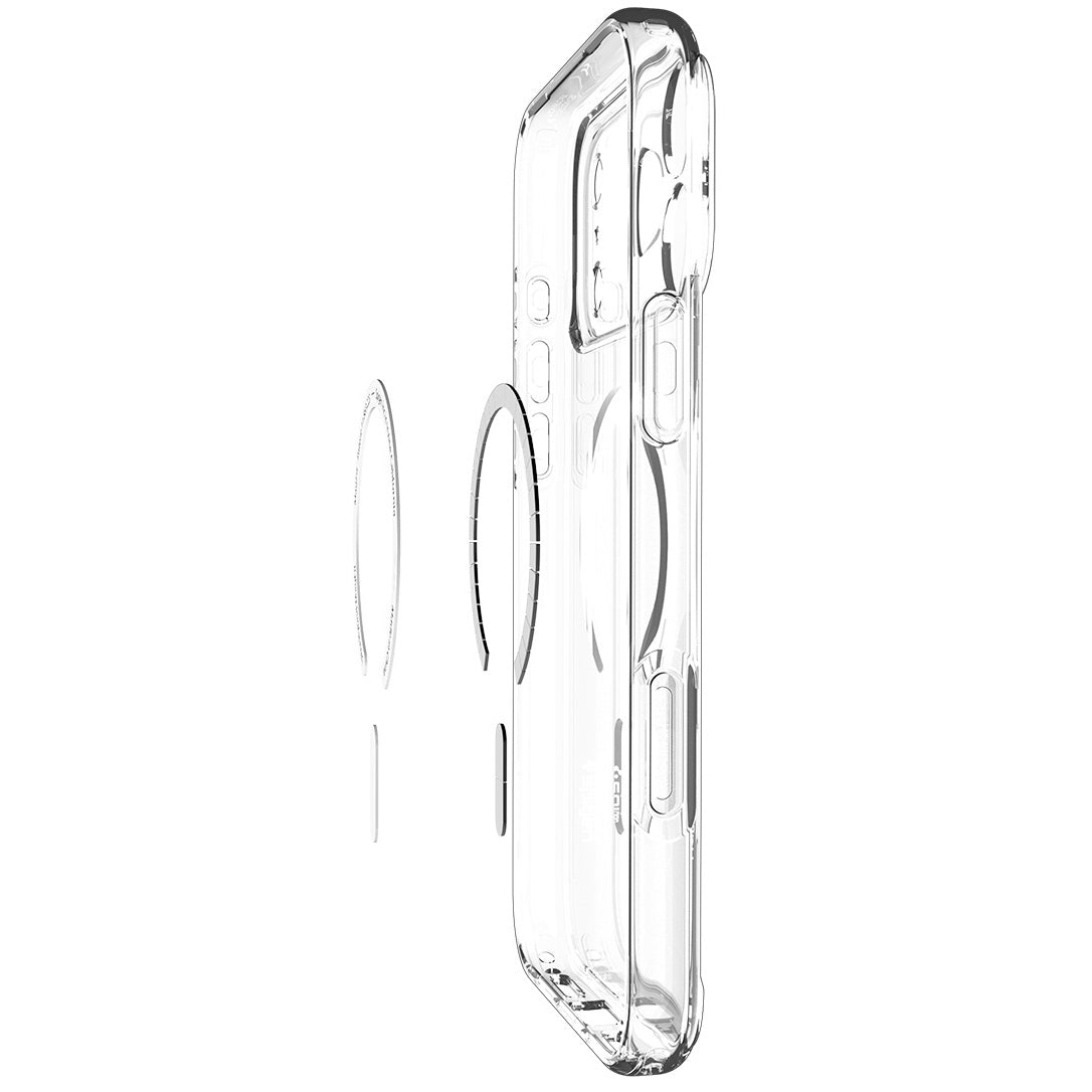 Handyhülle für iPhone 17 Pro Max, Spigen Ultra Hybrid Mag mit MagSafe, Transparent-Orange