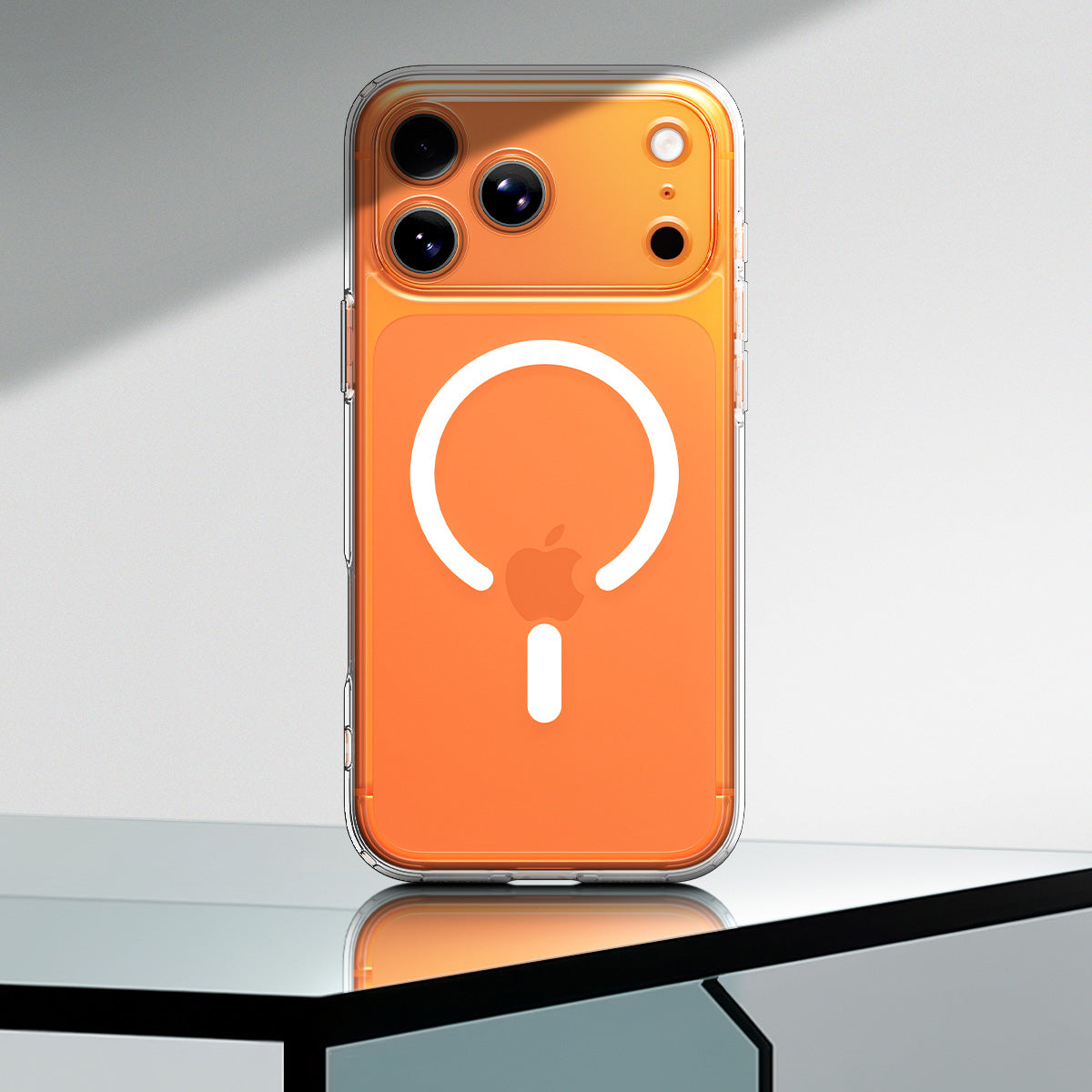 Handyhülle für iPhone 17 Pro Max, Spigen Ultra Hybrid Mag mit MagSafe, Transparent-Weiß
