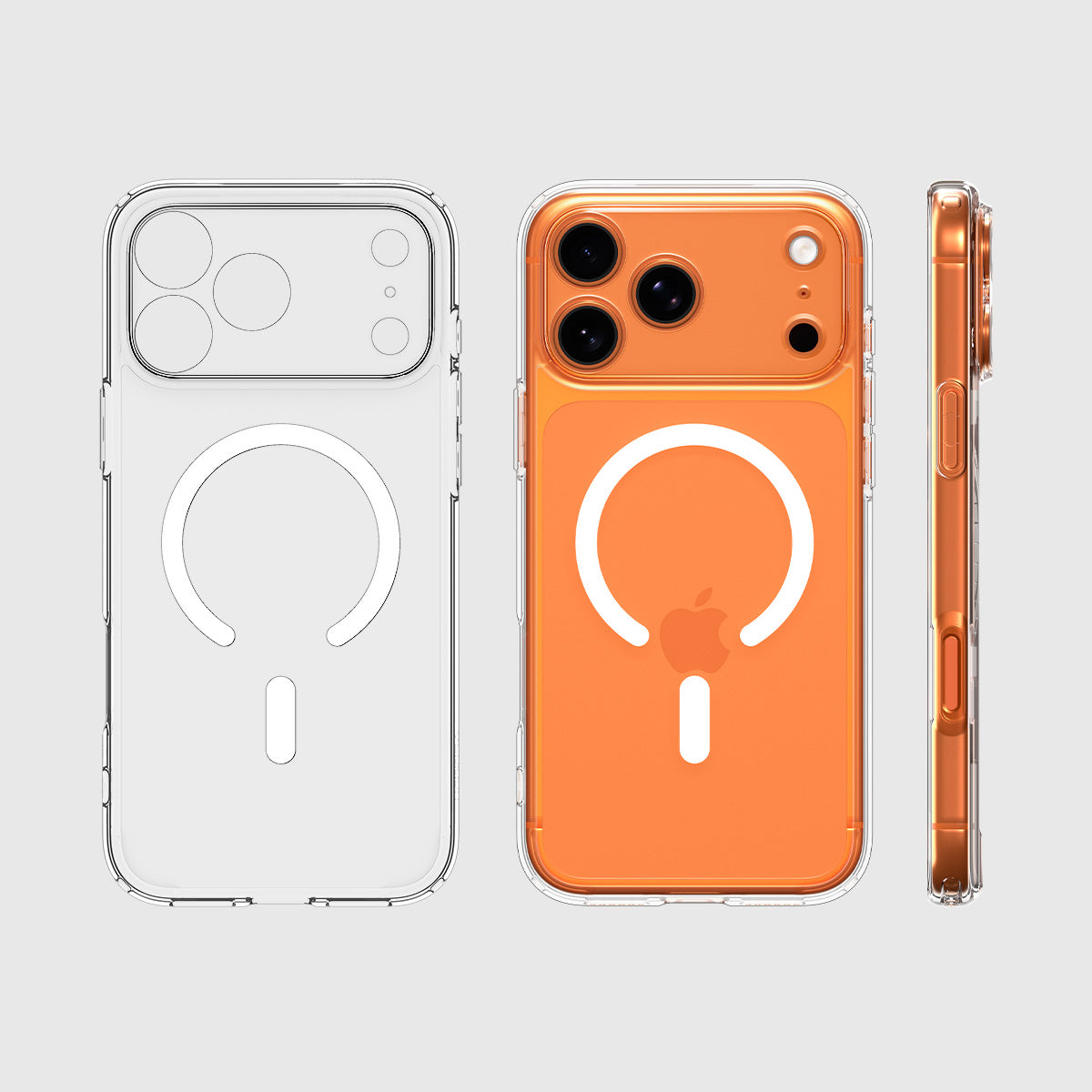 Handyhülle für iPhone 17 Pro Max, Spigen Ultra Hybrid Mag mit MagSafe, Transparent-Weiß